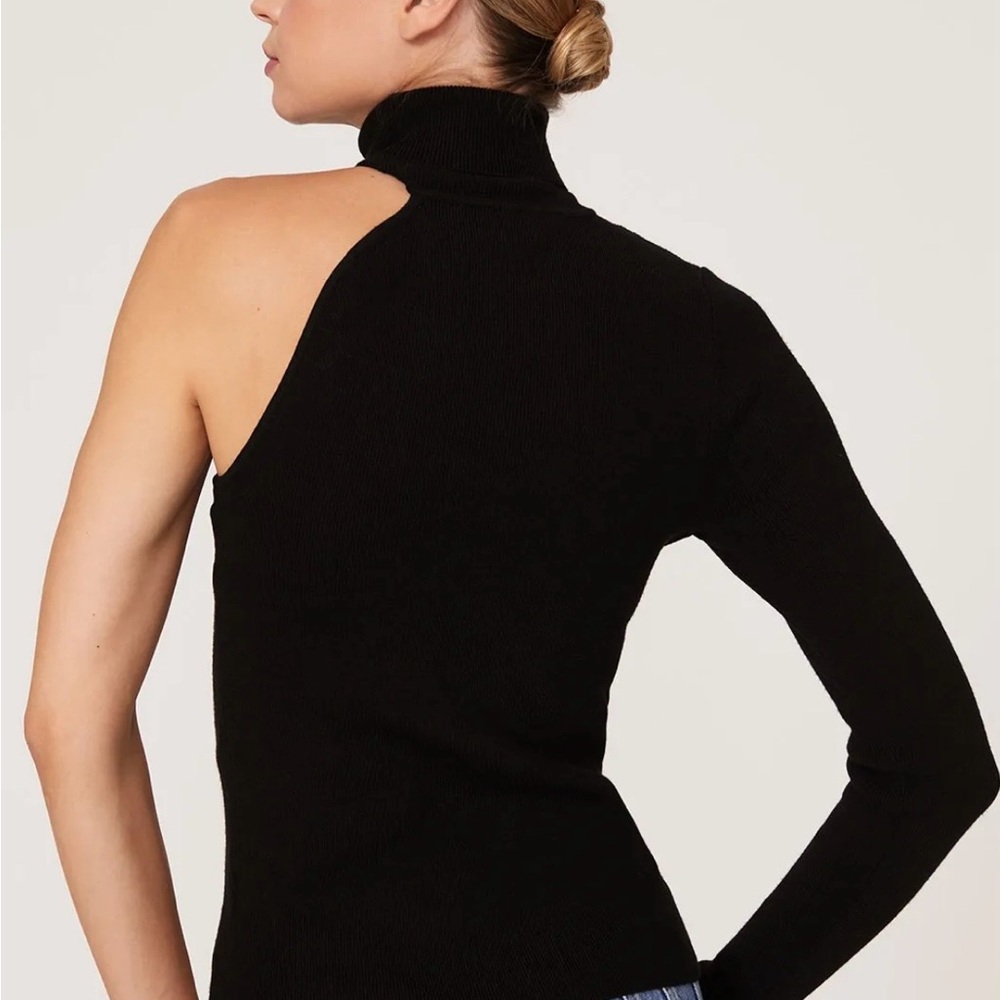 Worn Once- Bardot Black Turtleneck One Shoulder Sweater